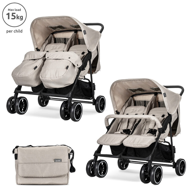 Καρότσι διδύμων Lorelli Twin Beige 10020072507