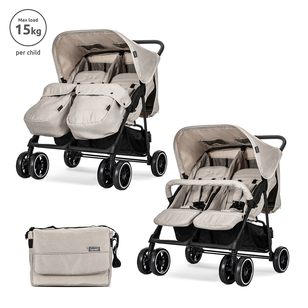 Καρότσι διδύμων Lorelli Twin Beige 10020072507