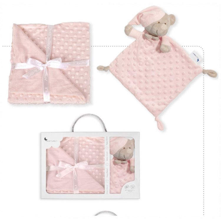 Κουβέρτα αγκαλιάς & Dou Dou Interbaby Bear, Pink PD001P