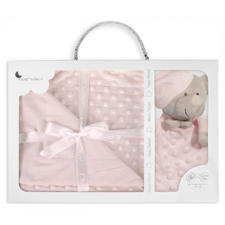 Κουβέρτα αγκαλιάς & Dou Dou Interbaby Bear, Pink PD001P