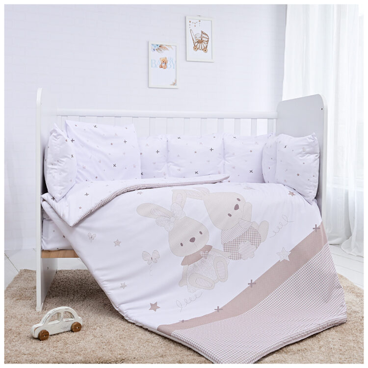 Προίκα κούνιας Lorelli Lily σετ 4 τμχ Honey Bunny Beige
