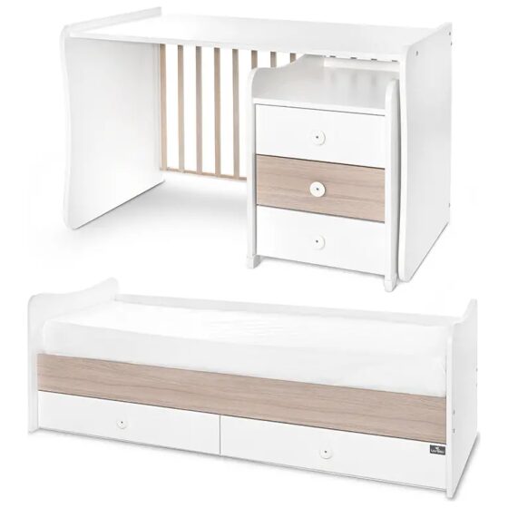 Κρεβάτι πολυμορφικό Lorelli Maxi Plus New White+Amber - Image 3