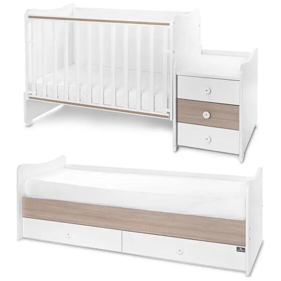 Κρεβάτι πολυμορφικό Lorelli Maxi Plus New White+Amber - Image 2