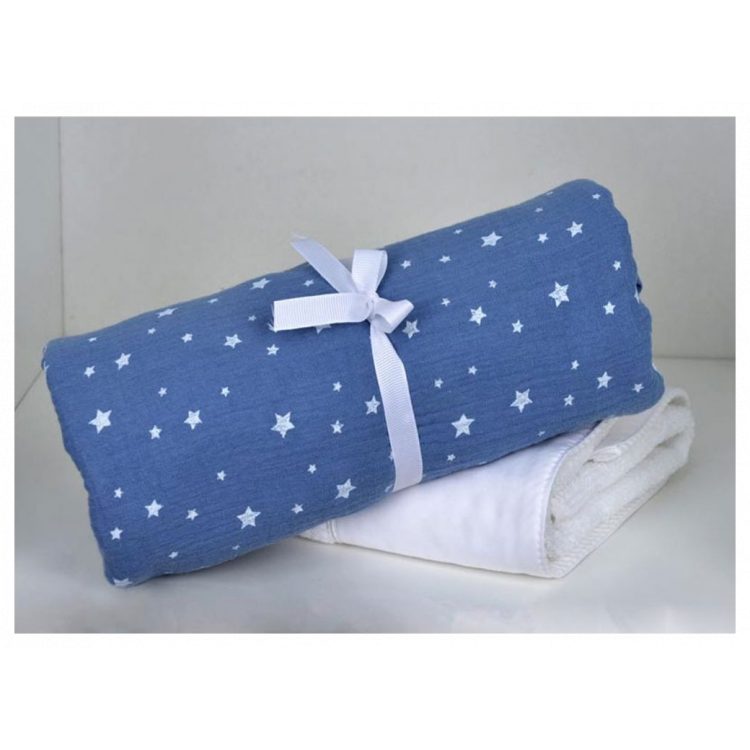 Πάνα μουσελίνα Baby Oliver Muslin blue