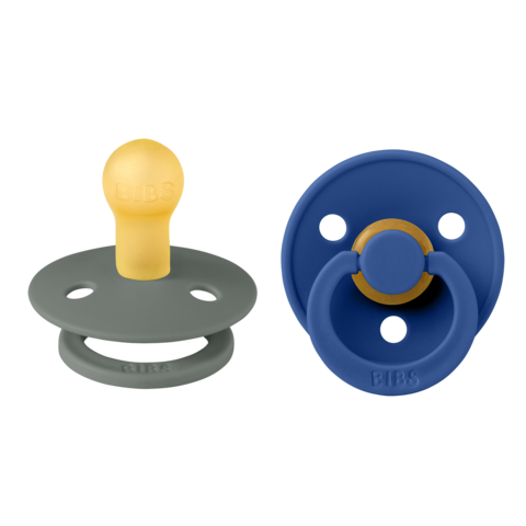 BIBS Σετ Πιπίλες 2 τμχ, Colour, Pine/Corn Flower, Στρογγυλή Νο 1