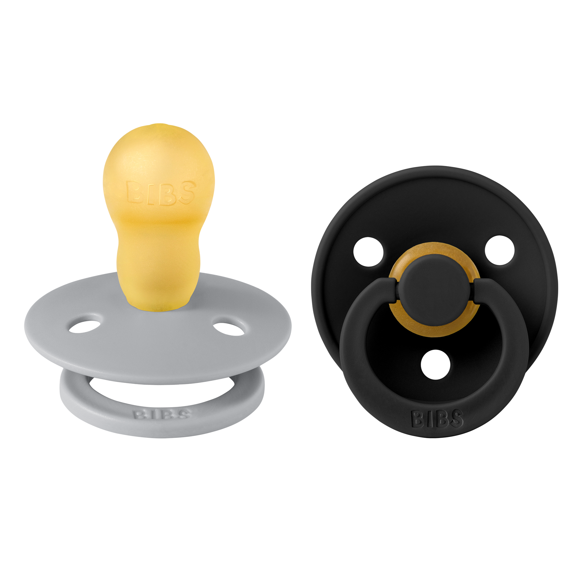 BIBS Σετ Πιπίλες 2 τμχ, Colour, Cloud/Black, Στρογγυλή Νο 3