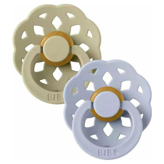 BIBS Πιπίλες Boheme 2 τμχ Boheme Khaki/Dusty Blue Νο 1 (0-6)