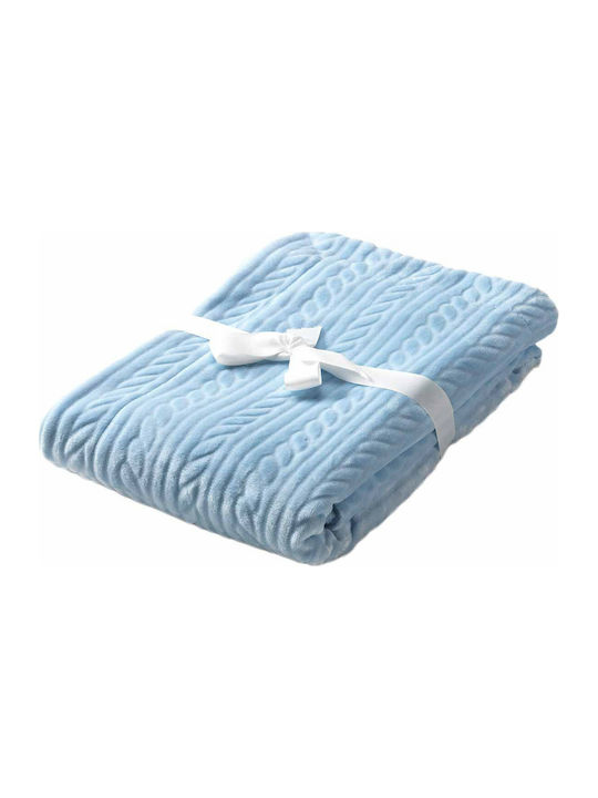 Κουβέρτα βελουτέ Mora Mimos 80×110 Blue
