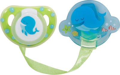 Πιπίλα με κλιπ Lorelli Green Whale
