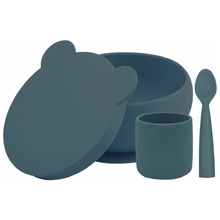 Σετ φαγητού από σιλικόνη BLW l Minikoioi Deep Blue