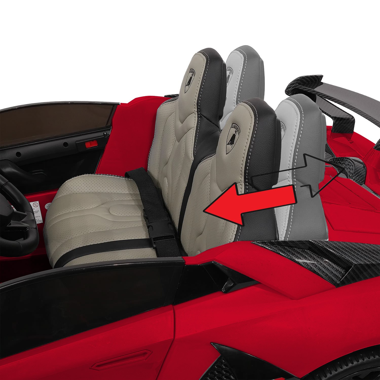 Ηλεκτροκίνητο παιδικό αυτοκίνητο Skorpion Lamborghini Aventador SVJ Original 24V Κόκκινο - 52460691 - Image 10