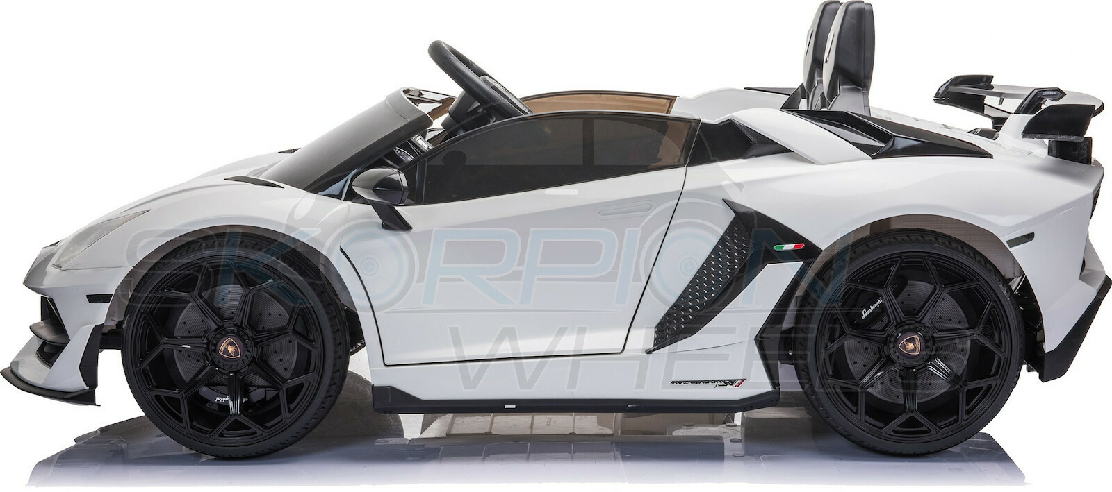 Ηλεκτροκίνητο παιδικό αυτοκίνητο Skorpion Lamborghini Aventador SVJ Original 12V Λευκό - 5246069 - Image 6