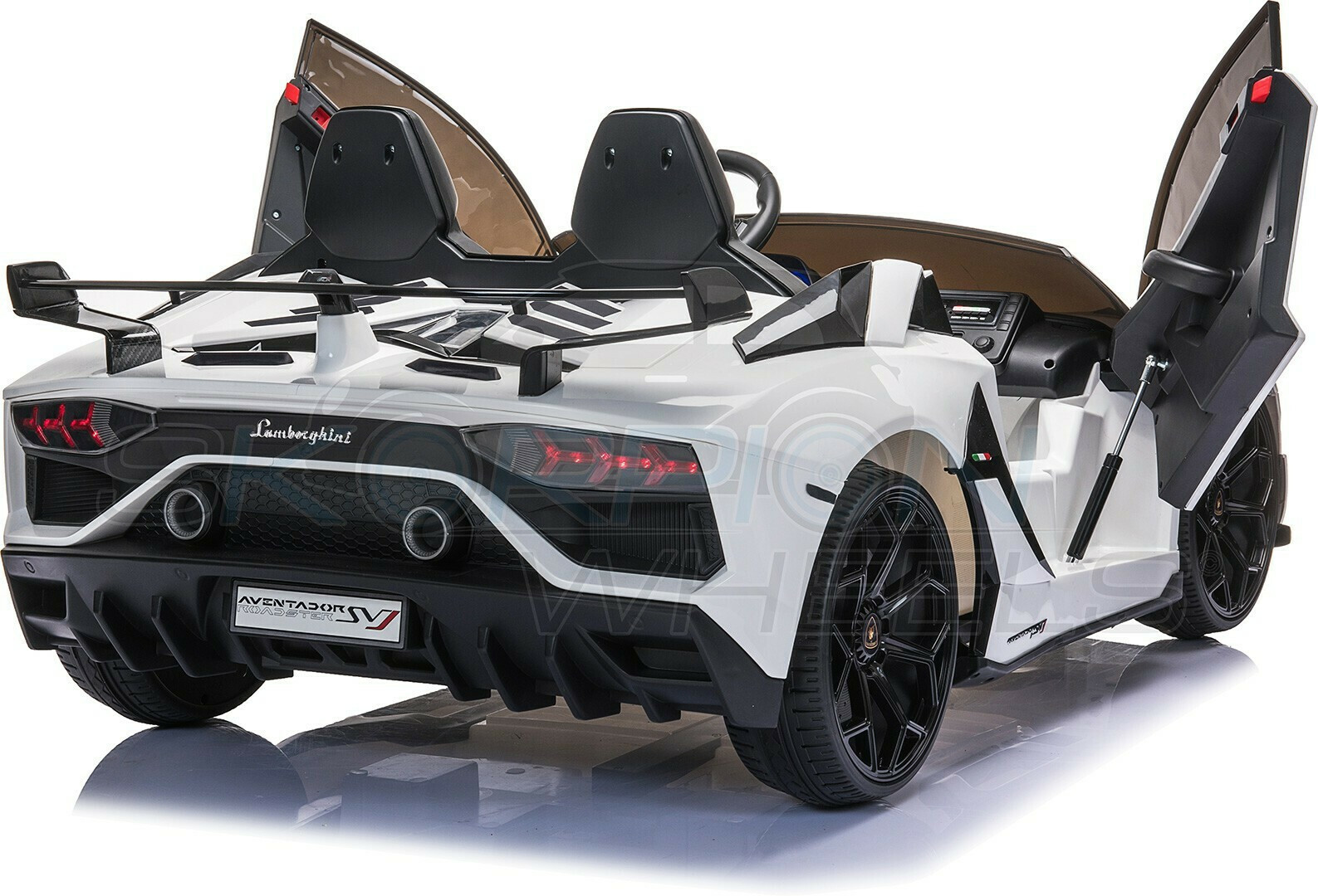 Ηλεκτροκίνητο παιδικό αυτοκίνητο Skorpion Lamborghini Aventador SVJ Original 12V Λευκό - 5246069 - Image 8