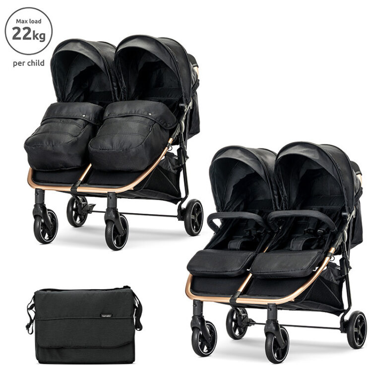 Καρότσι διδύμων Lorelli Duo Black 10021542501