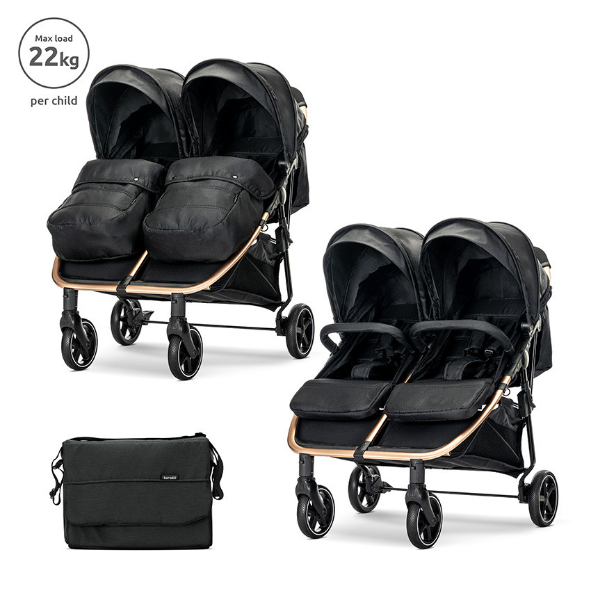 Καρότσι διδύμων Lorelli Duo Black 10021542501