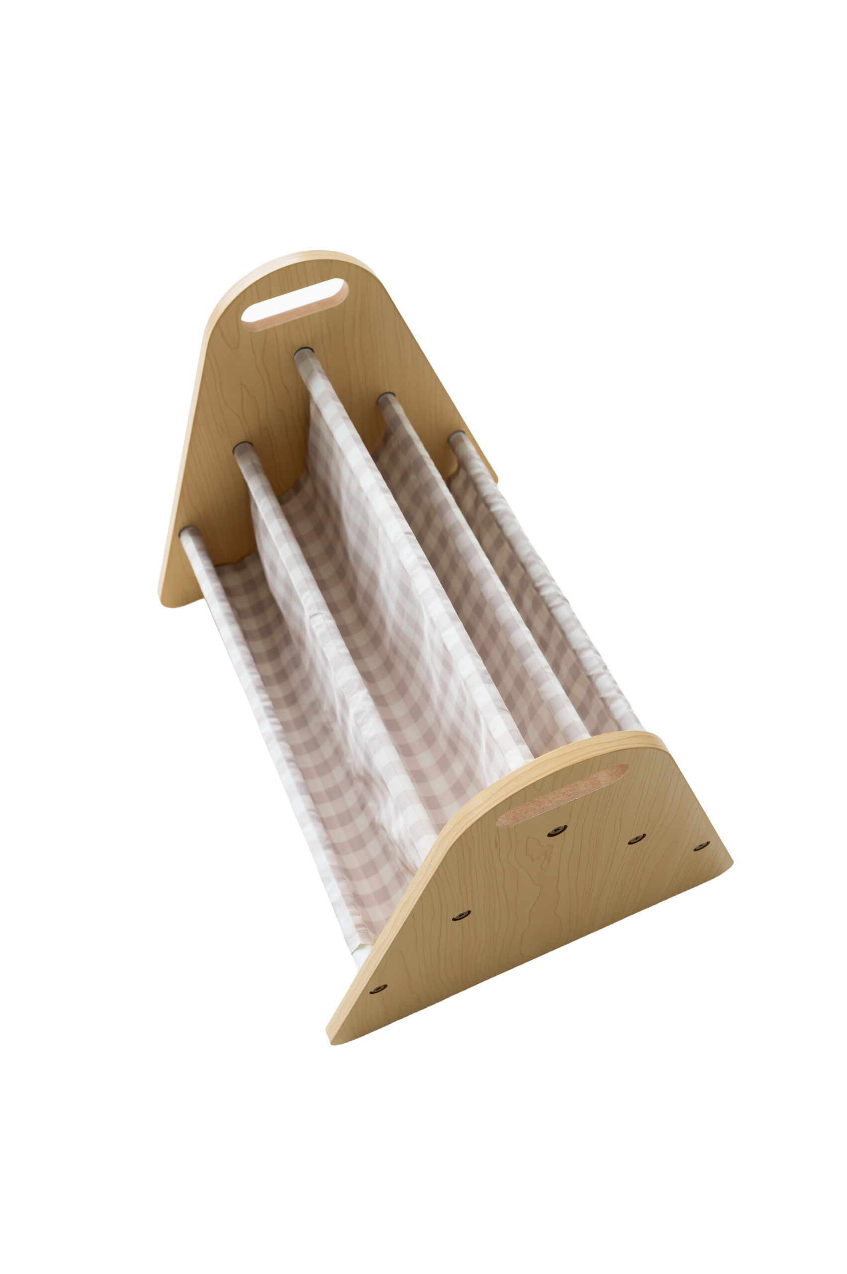 3Sprouts Φορητή Βιβλιοθήκη διπλής όψης, Gingham/Beige 0317-IMBGBG - Image 2