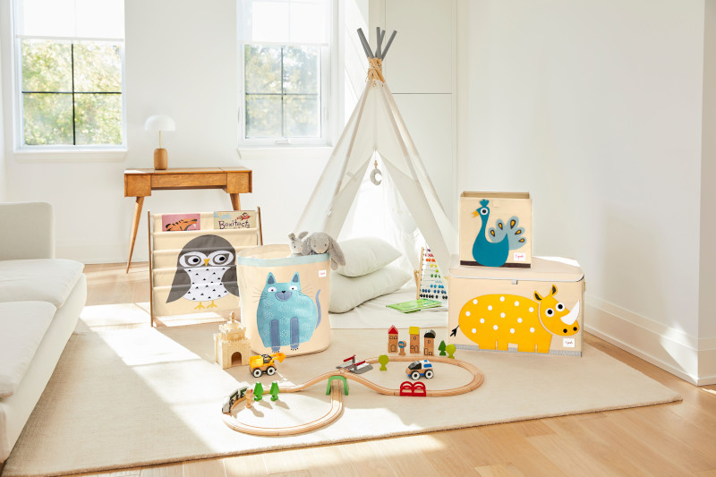 3Sprouts Καλάθι για παιχνίδια με καπάκι, Rhino - Image 2