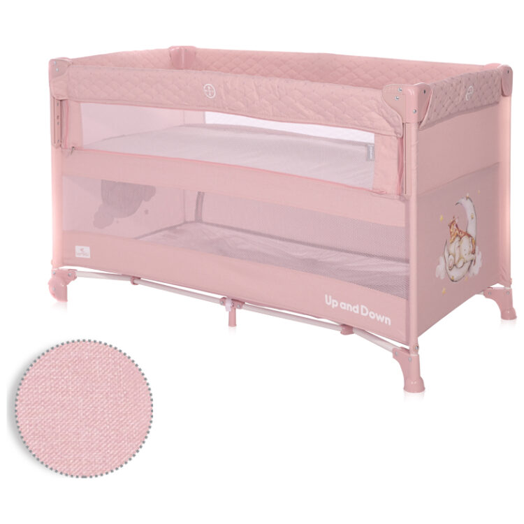 Παρκοκρέβατο Lorelli Up and Down 2 Layers, Mellow Rose Sleeping Animals 10080062373