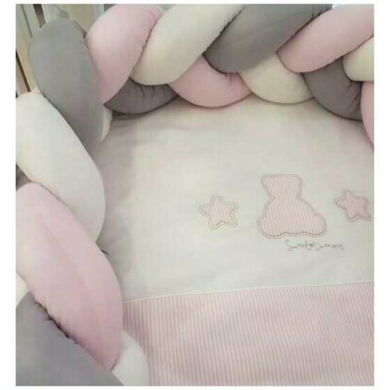 Πάντα Πλεξούδα Natalino Bebelino Pink-White-Grey 190x20 231