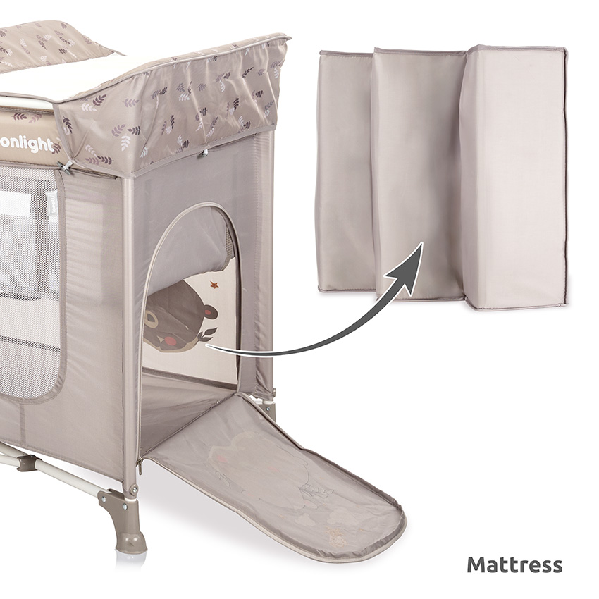 Παρκοκρέβατο Lorelli Moonlight 2 Layers Cool Grey Pandas 10080412362 - Image 12