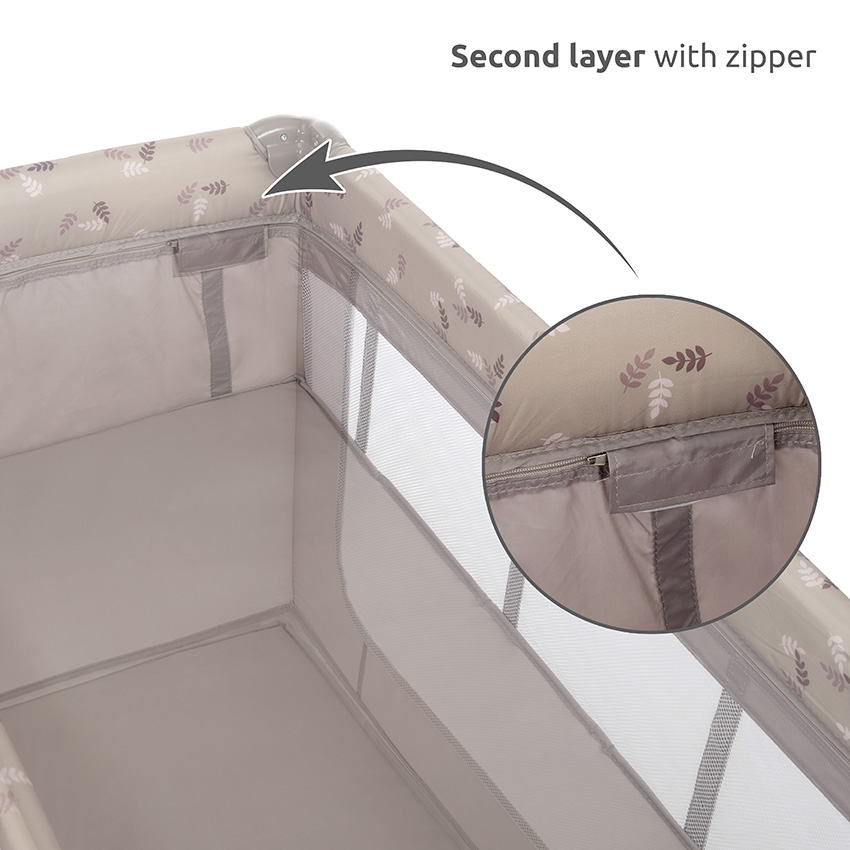 Παρκοκρέβατο Lorelli Moonlight 2 Layers Cool Grey Pandas 10080412362 - Image 9