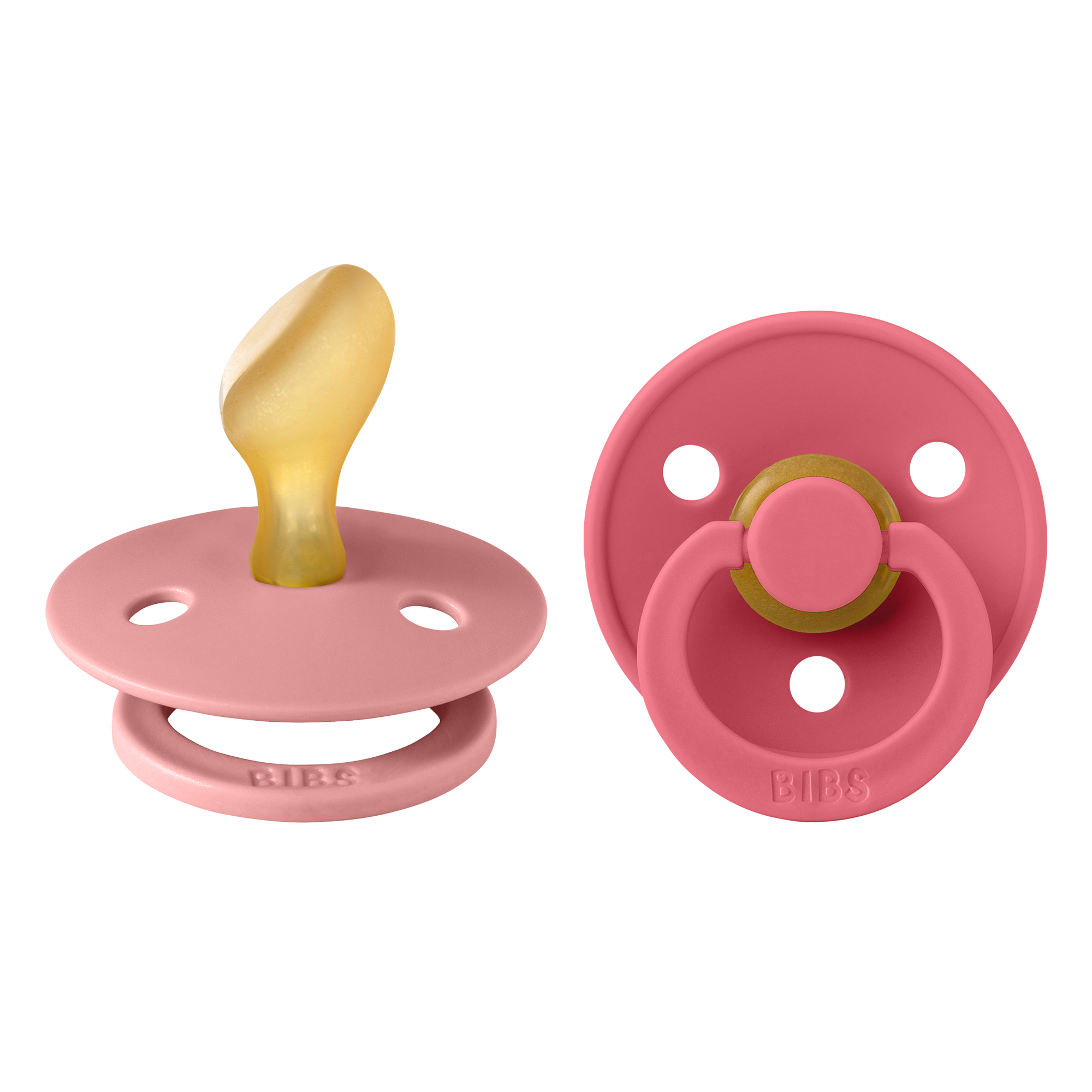 BIBS Σετ Πιπίλες 2 τμχ, Colour, Dusty Pink/Coral, Ανατομική Νο 1
