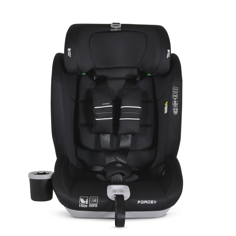 Κάθισμα αυτοκινήτου Cangaroo Force, i-Size 76-150cm, Isofix, Black - Image 2