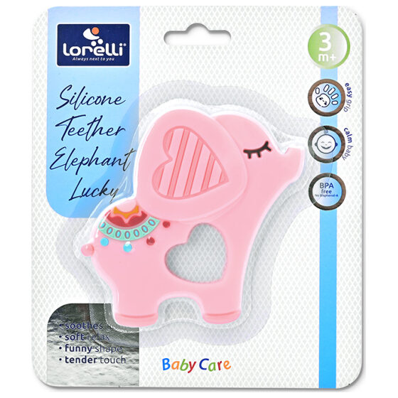 Μασητικό σιλικόνης Lorelli Elephant Lucky Pink - Image 2