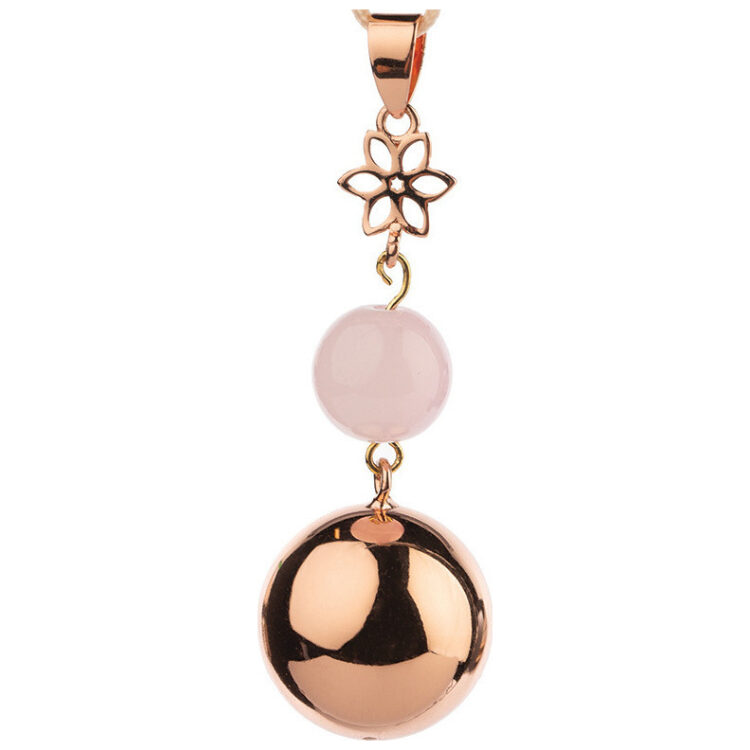 Μενταγιόν εγκυμοσύνης Bola Gold Pearl Flower V0202