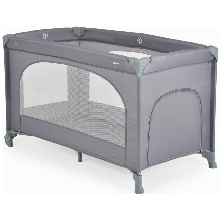 Παρκοκρέβατο Moni 1 Layer Uno Grey
