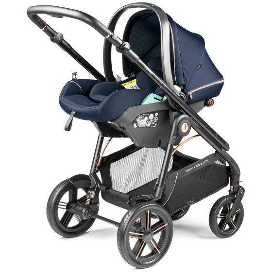 Σύστημα μεταφοράς Peg Perego Veloce TC Brio με Port Bebe Belvedere & Κάθισμα Primo Viaggio Lounge, Blue Shine - Image 2