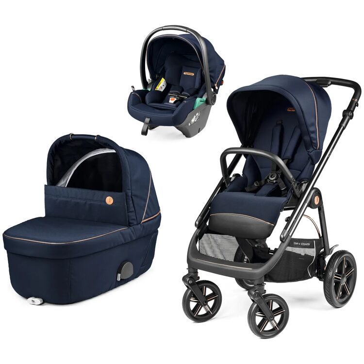 Σύστημα μεταφοράς Peg Perego Veloce TC Brio με Port Bebe Belvedere & Κάθισμα Primo Viaggio Lounge, Blue Shine