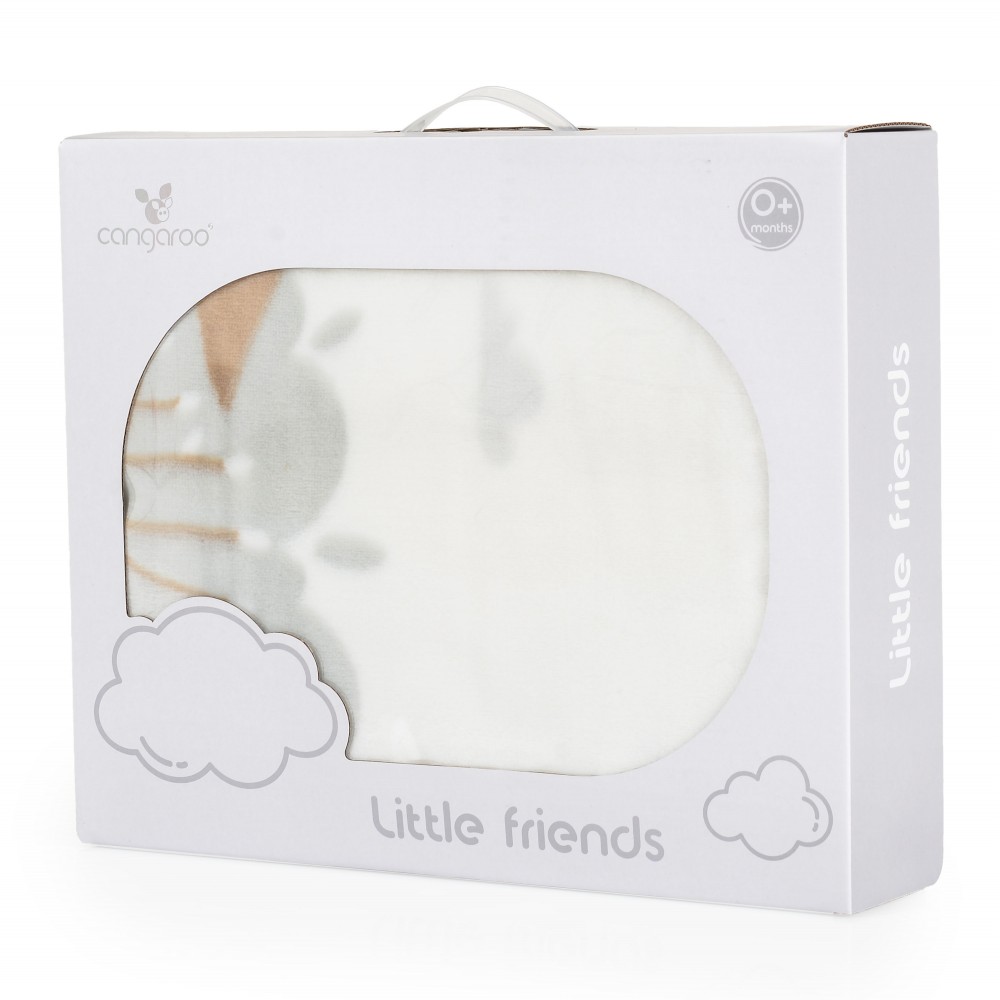 Κουβέρτα βελουτέ με Sherpa, Cangaroo Little Friends Grey 80x110 - Image 3