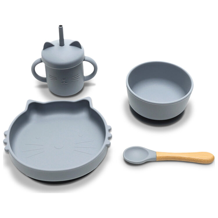 Σετ φαγητού σιλικόνης 4 τεμ. Lorelli Natural Grey 10230700003