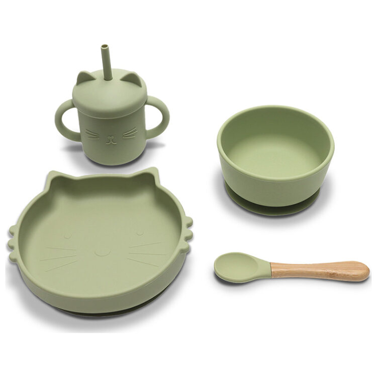 Σετ φαγητού σιλικόνης 4 τεμ. Lorelli Natural Fresh Green 10230700004