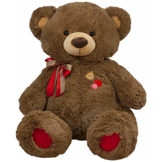 Λούτρινο παιχνίδι Bear with Double Ribbon, Brown 43cm 073140