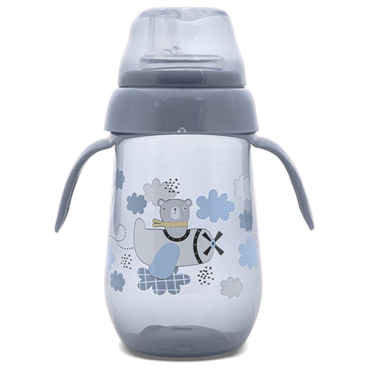 Εκπαιδευτικό μπουκάλι με φαρδύ λαιμό χωρίς διαρροή, 250 ml, Lorelli My Friend Cameo Blue 10200090004