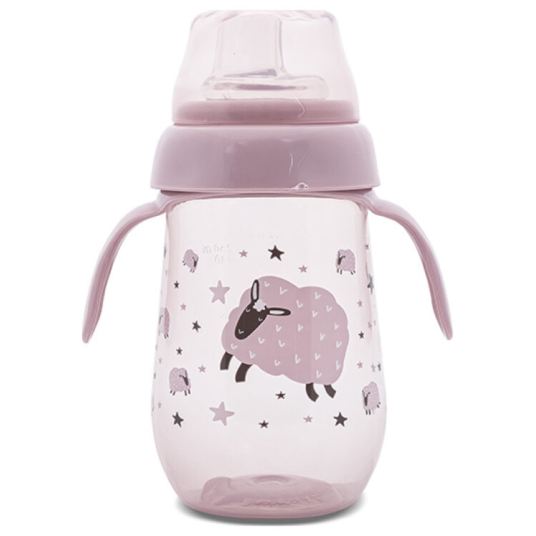 Εκπαιδευτικό μπουκάλι με φαρδύ λαιμό χωρίς διαρροή, 250 ml, Lorelli My Friend Mellow Rose 10200090005