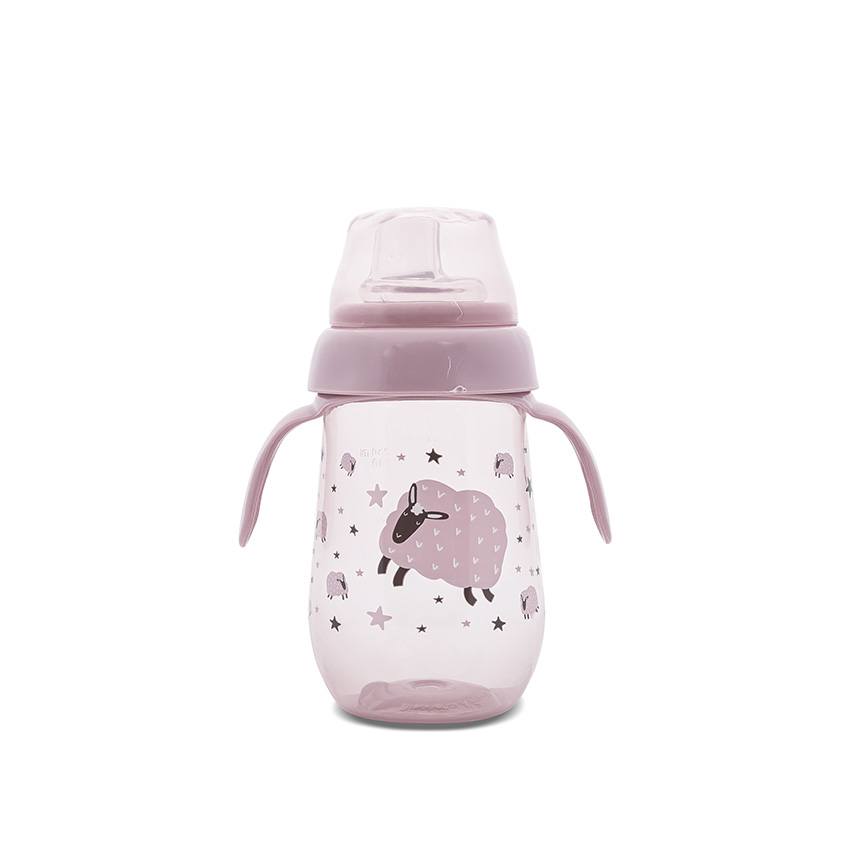 Εκπαιδευτικό μπουκάλι με φαρδύ λαιμό χωρίς διαρροή, 250 ml, Lorelli My Friend Mellow Rose 10200090005