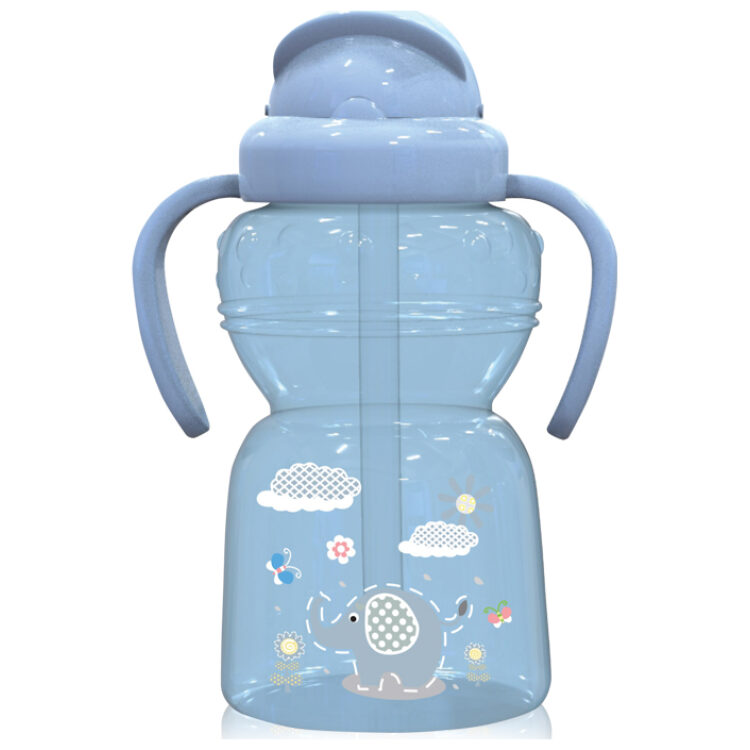 Εκπαιδευτικό κύπελλο με καλαμάκι και λαβή 325 ml, Lorelli Animals Moonlight Blue 10200770001