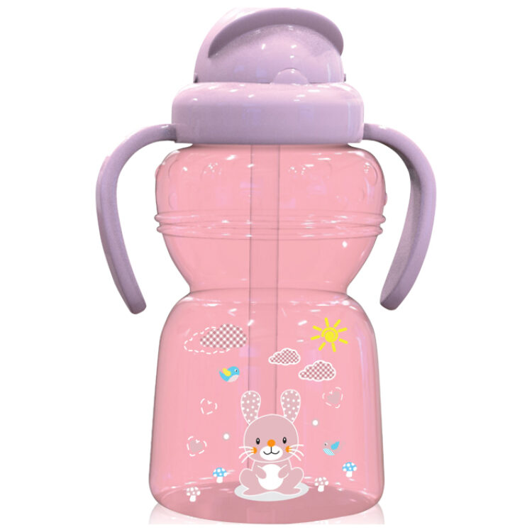 Εκπαιδευτικό κύπελλο με καλαμάκι και λαβή 325 ml, Lorelli Animals Blush Pink 10200770002