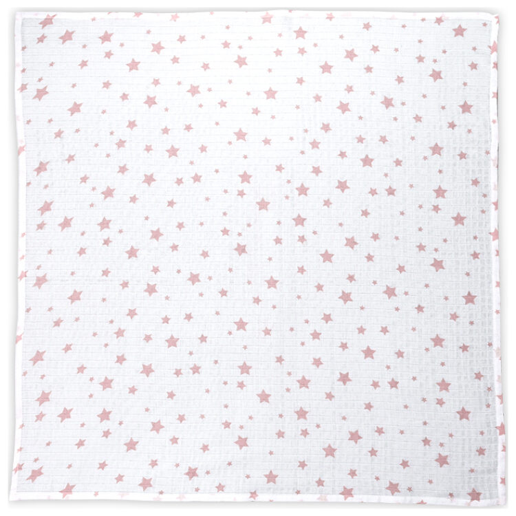 Πάνα μουσελίνας 80x80 Lorelli Muslin Swaddle White with Rose Stars 10340092301