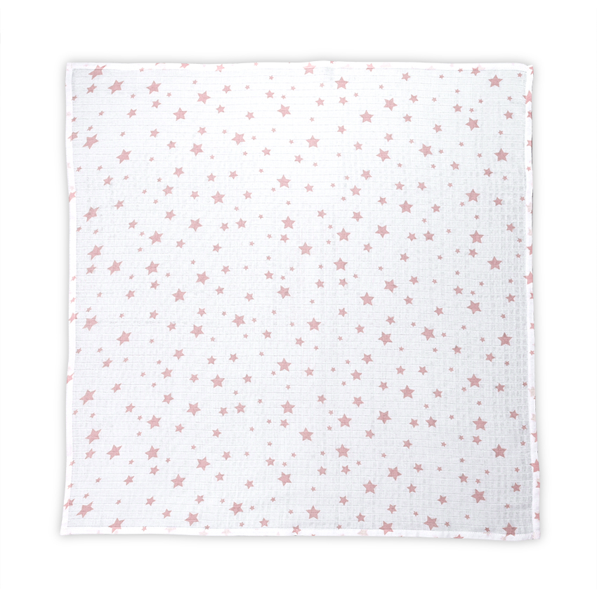 Πάνα μουσελίνας 80x80 Lorelli Muslin Swaddle White with Rose Stars 10340092301