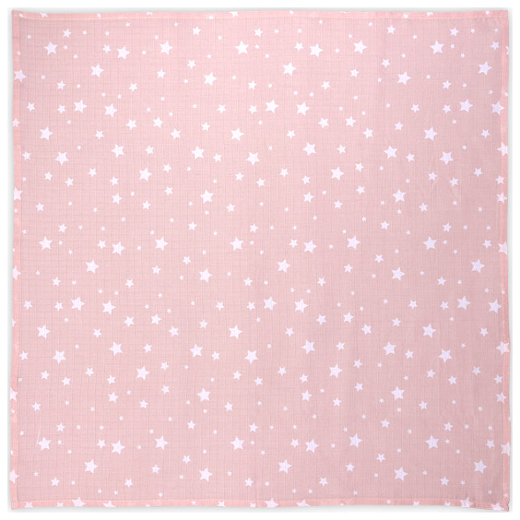 Πάνα μουσελίνας 80×80 Lorelli Muslin Swaddle Rose with Stars 10340092302