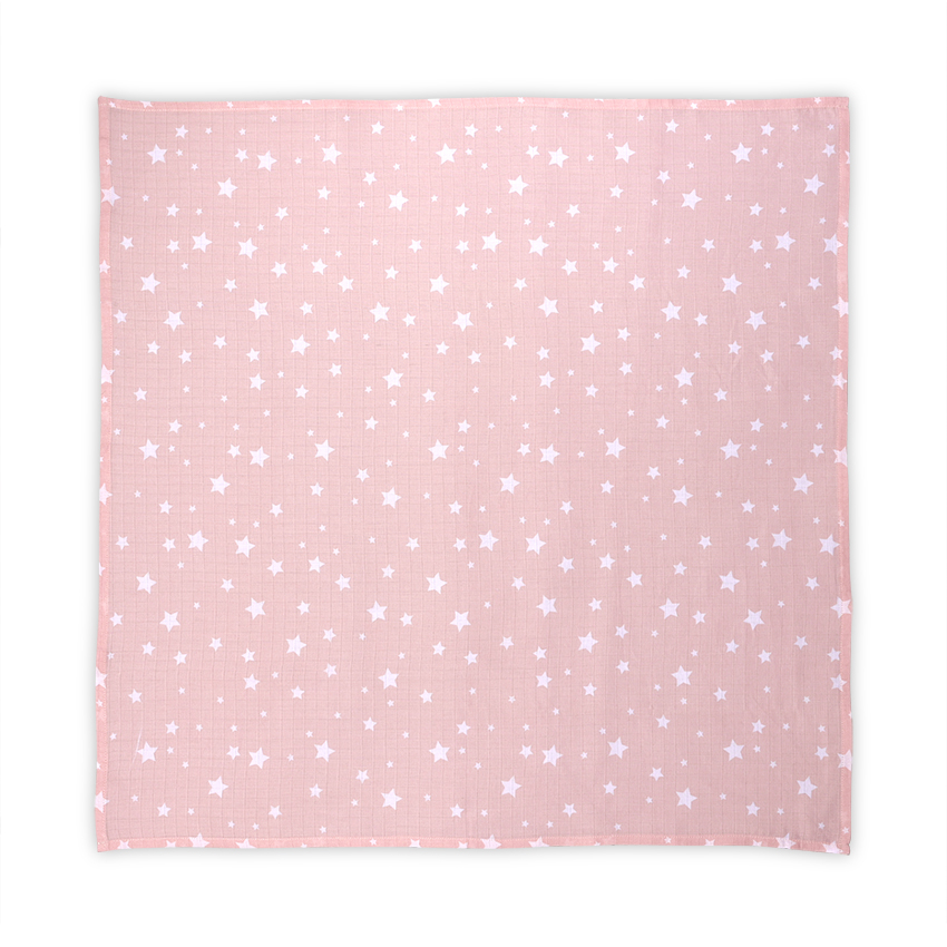 Πάνα μουσελίνας 80×80 Lorelli Muslin Swaddle Rose with Stars 10340092302