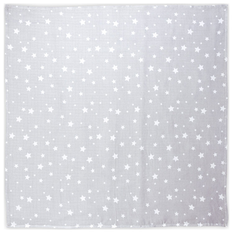 Πάνα μουσελίνας 80×80 Lorelli Muslin Swaddle Grey with Stars 10340092308