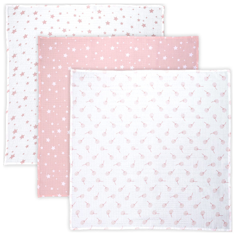 Πάνες μουσελίνας σετ 3 τμχ Lorelli Muslin Swaddle Trio Rose Mix 10340102301