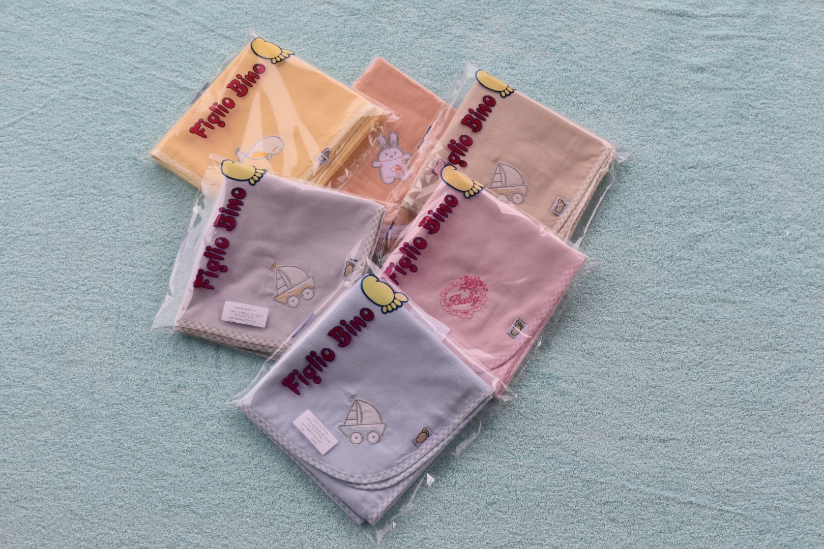 Πάνα φανέλα χρωματιστή με κέντημα και ρέλι Figlio Bino 35-12