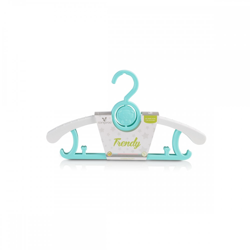 Τηλεσκοπικές κρεμάστρες ρούχων σετ 5 τεμ. Cangaroo Trendy Mint