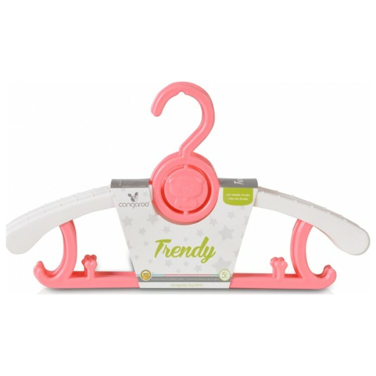 Τηλεσκοπικές κρεμάστρες ρούχων σετ 5 τεμ. Cangaroo Trendy Pink